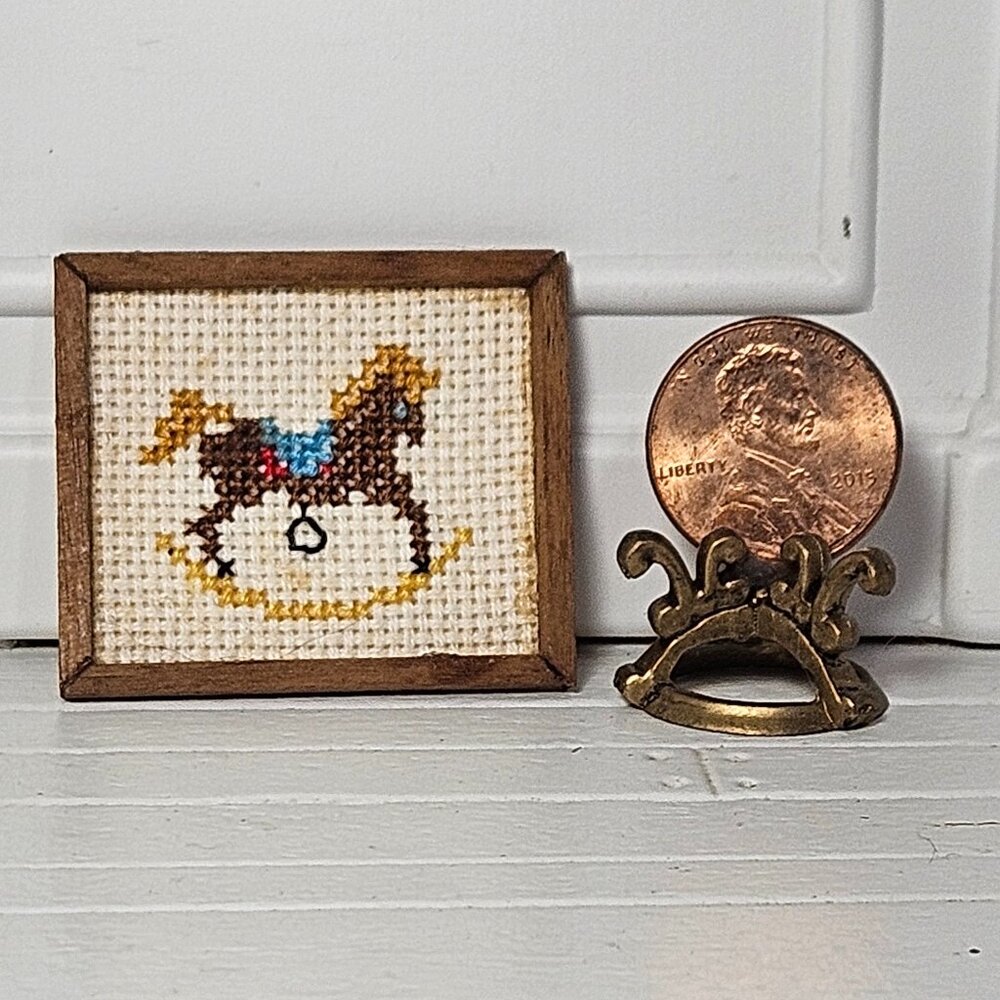 Dollhouse Miniature Artwork Petite Point